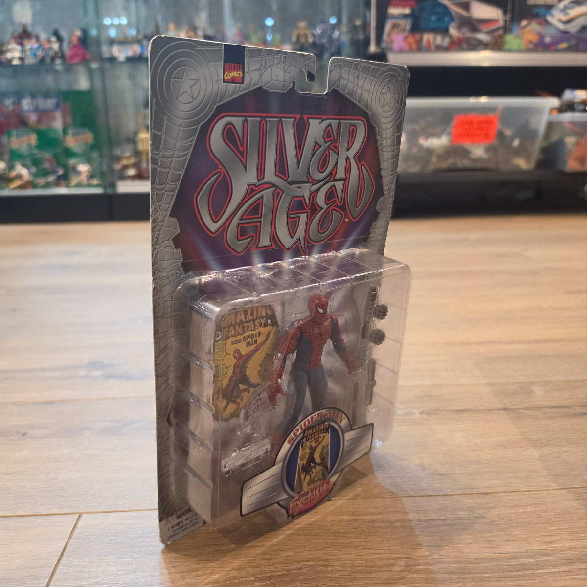 MARVEL TOYBIZ Vintage Action Figure - SILVER AGE SPIDER-MAN Original Carded Sealed 1990s